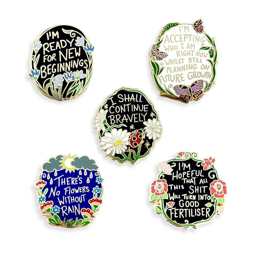 I Shall Continue Bravely Lapel Pin Collection Bundle (4 x 5 designs)