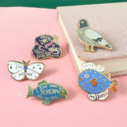 Snarky Creatures Lapel Pin Collection Bundle (4 x 5 designs)