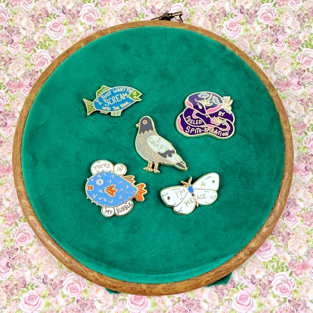Snarky Creatures Lapel Pin Collection Bundle (4 x 5 designs)