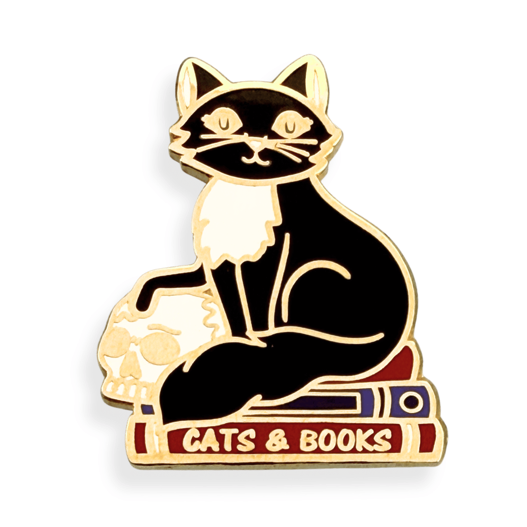 Cats And Books Lapel Pin