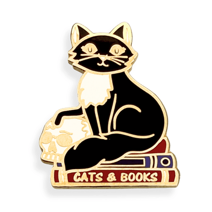 Cats And Books Lapel Pin
