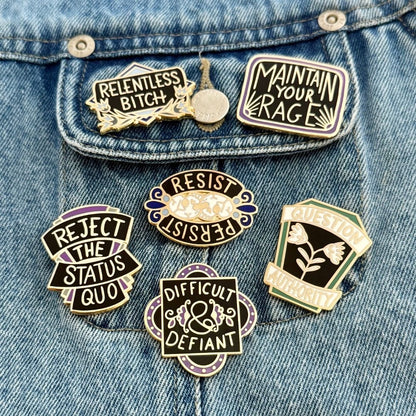Difficult And Defiant Lapel Pin