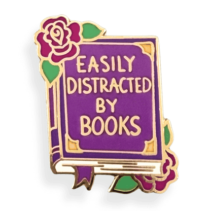 Easily Distracted By Books Lapel Pin