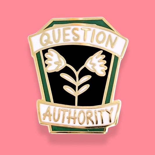 Question Authority Lapel Pin