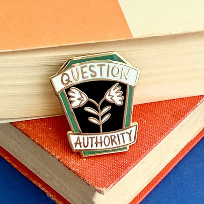 Question Authority Lapel Pin