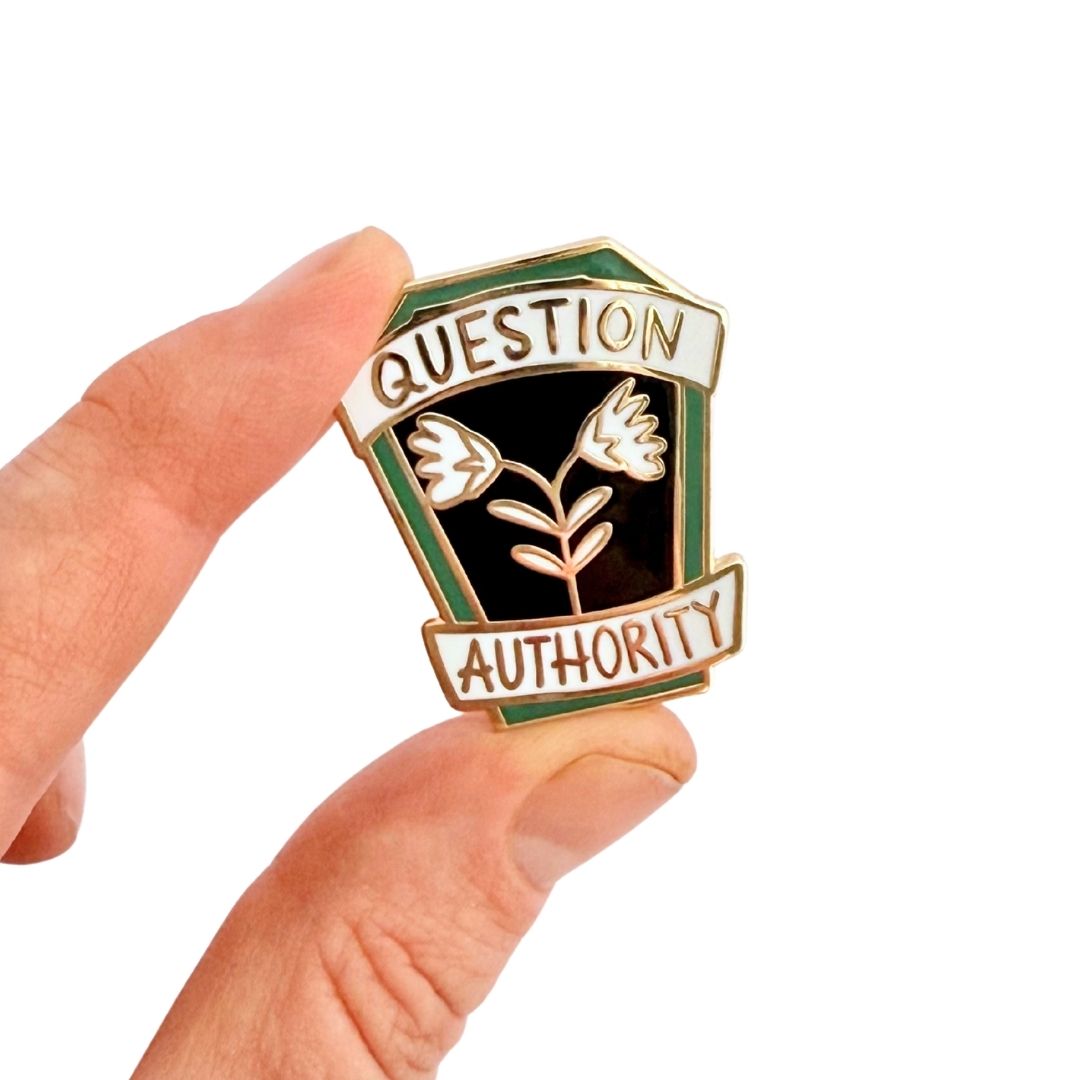 Question Authority Lapel Pin