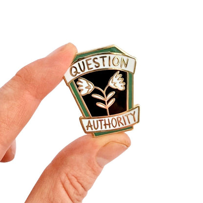 Question Authority Lapel Pin